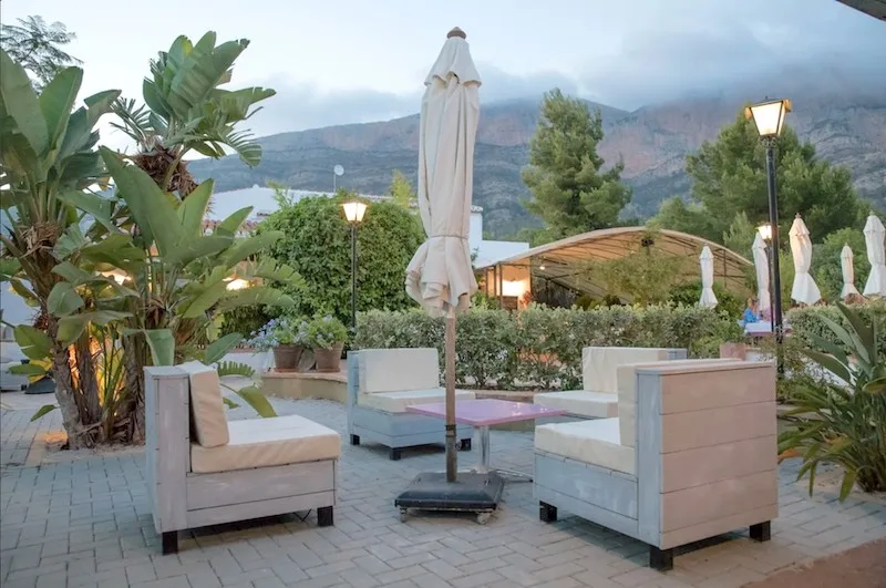 Le Gourmand restaurant chairs and tree